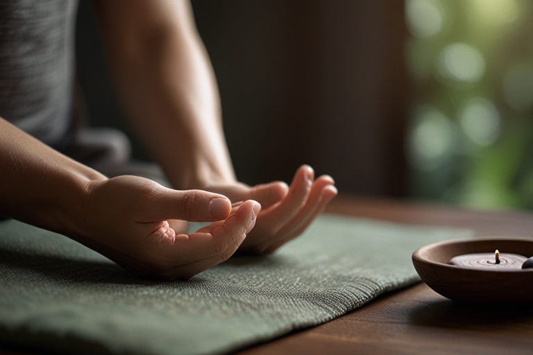 Yoga practice in peaceful setting